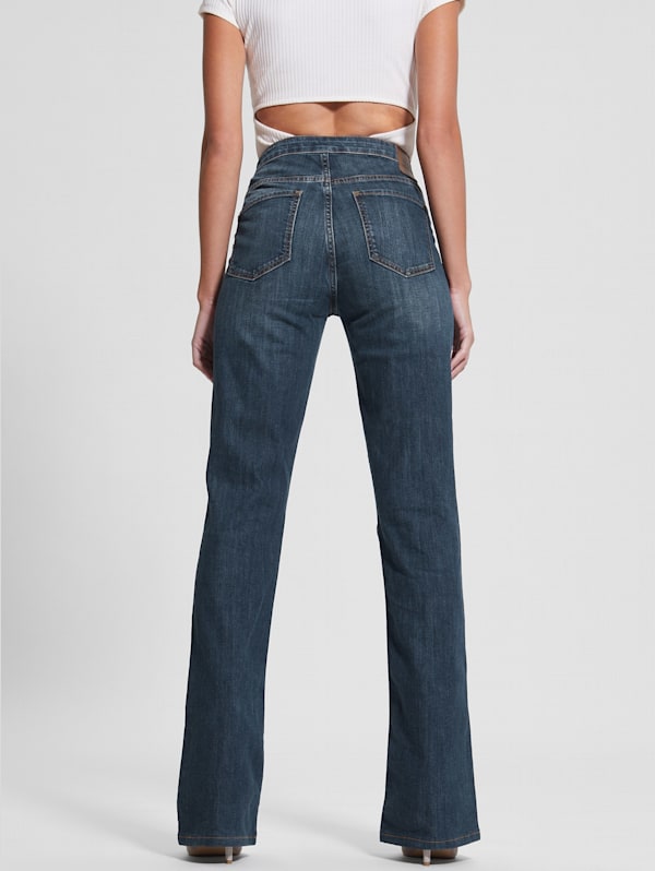 Harlow Lace Up Flare Jeans GUESS Canada