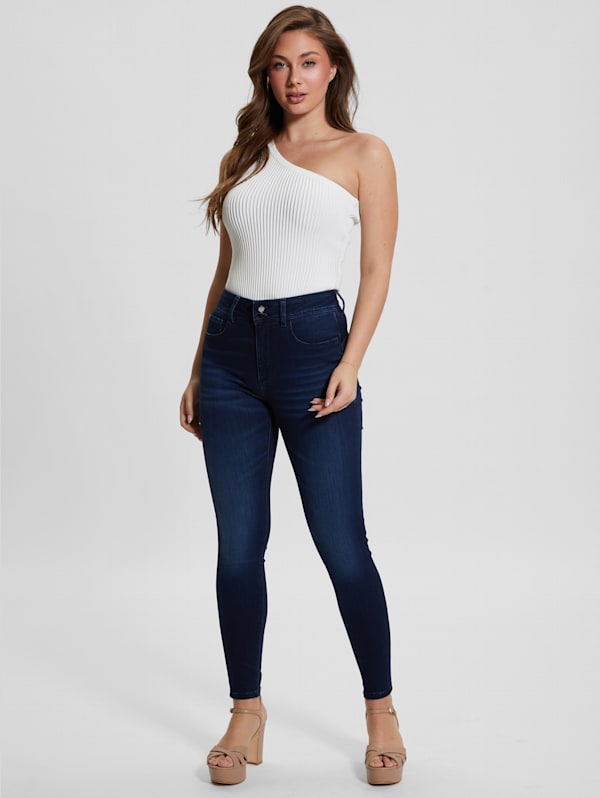 Guess high waisted skinny jeans top