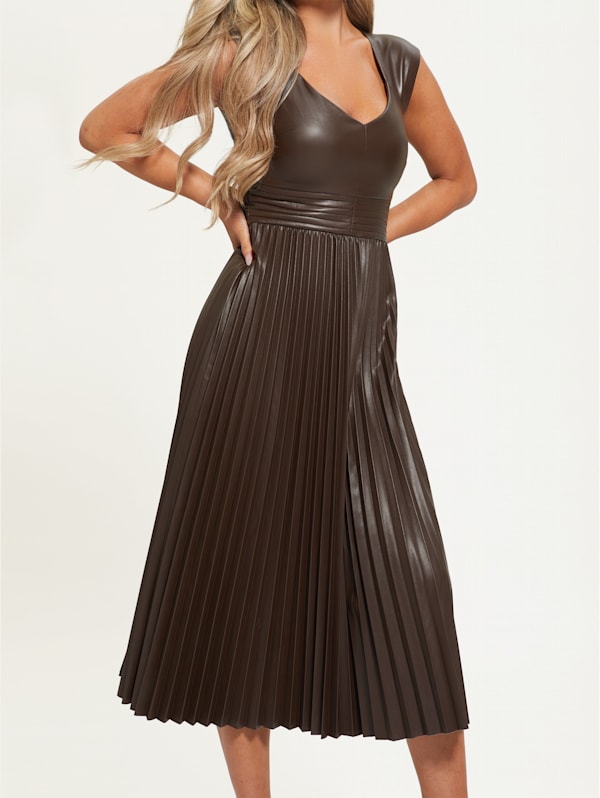 Teri Faux-Leather Dress