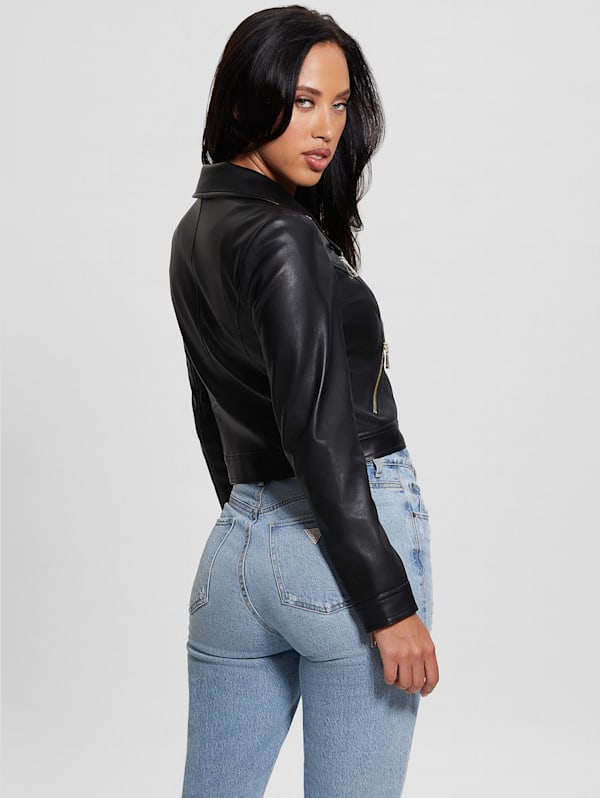 Venom Cropped Moto Jacket GUESS