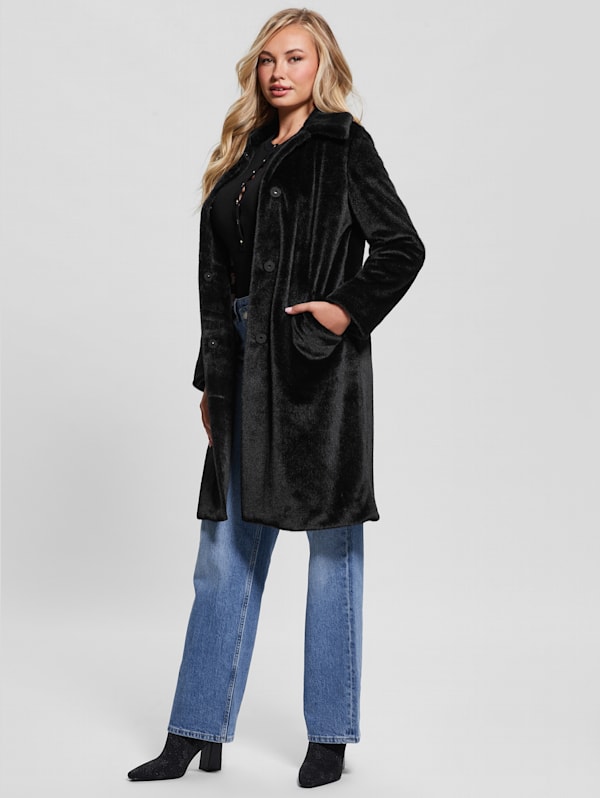 Jigsaw demi faux fur coat deals