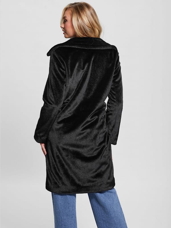 Simmone Faux Fur Coat GUESS Canada