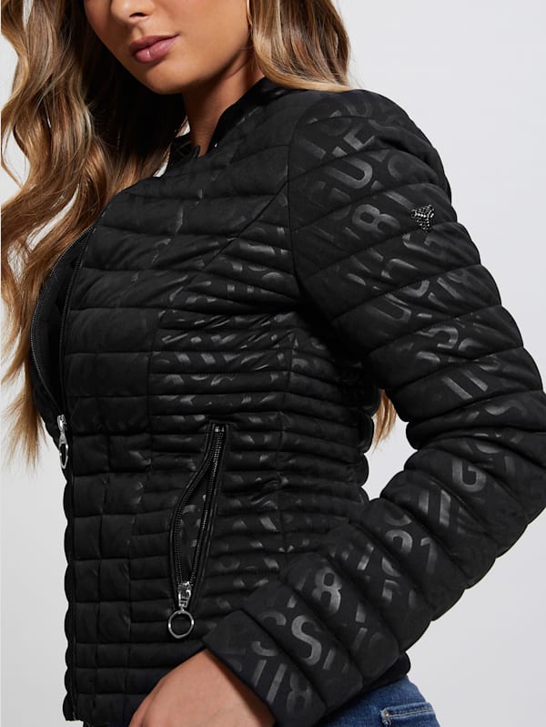 Vona Quilted Logo Jacket | GUESS