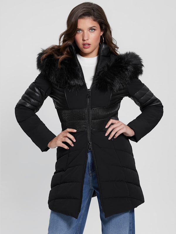 Guess quilted jacket womens top