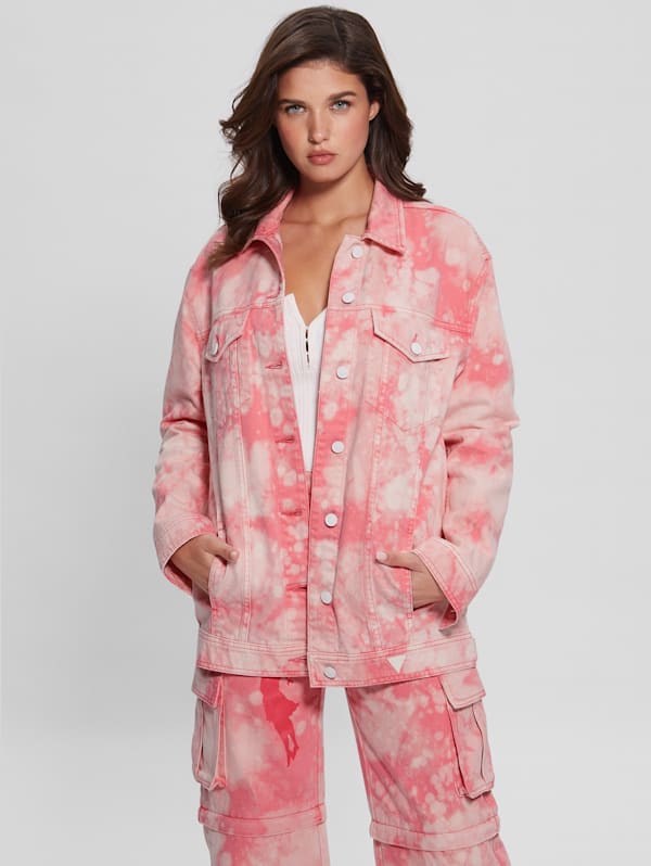 Guess pink cheap denim jacket