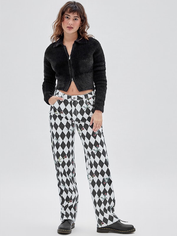 Guess fishnet jeans top