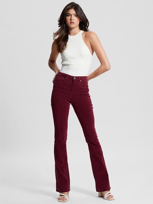 Plus size velvet flare pants on sale
