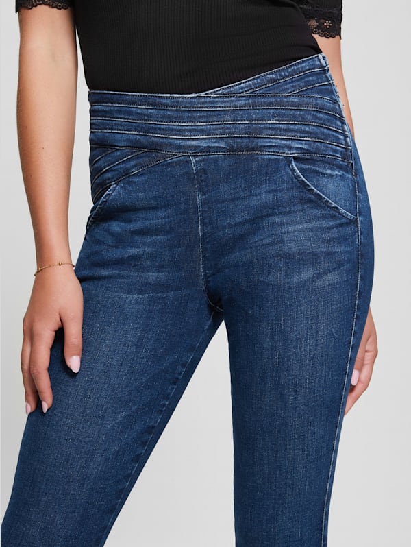 Pleated sales skinny jeans