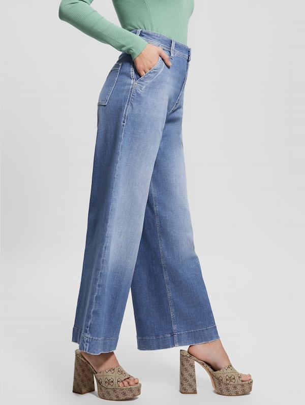 Guess cropped jeans top