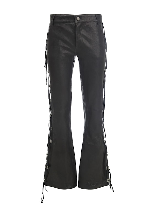leather fringe pants GUESS