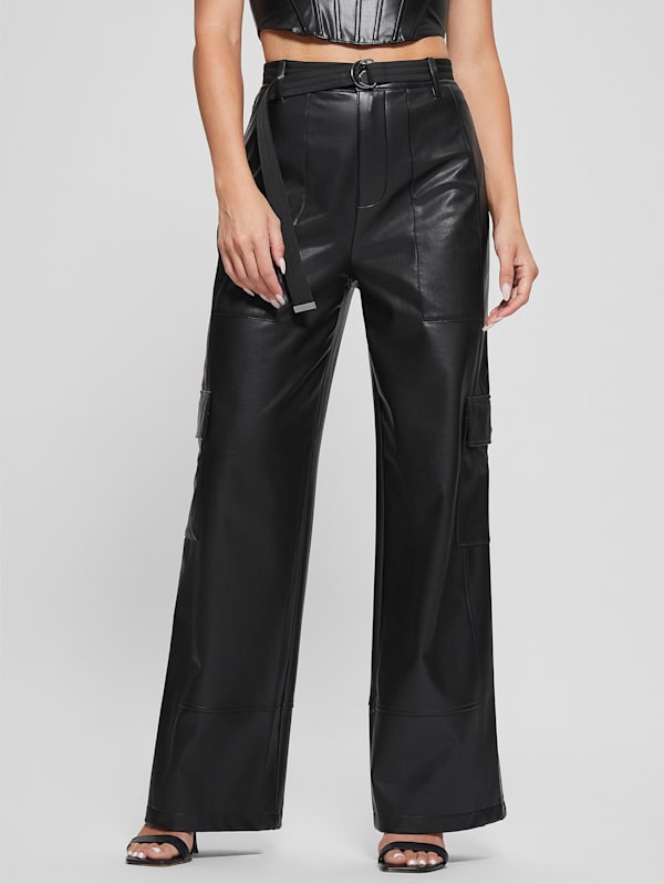 Guess leather pants best sale