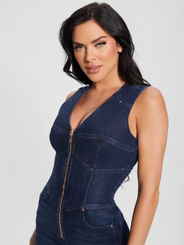 Guess denim bodycon clearance jumpsuit