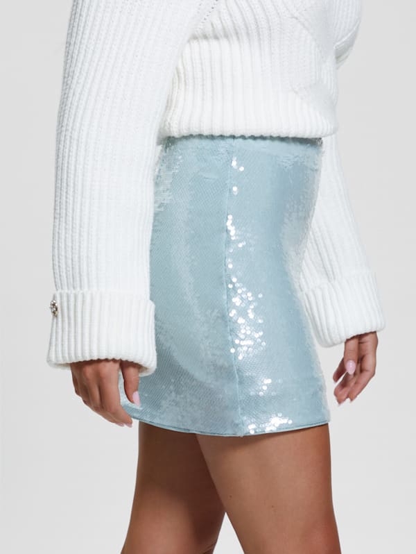 Iridescent Sequin Mini Skirt