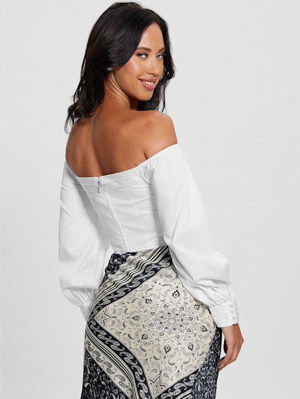Off the Shoulder Puff Sleeve Square Corset Top – The Alley Online