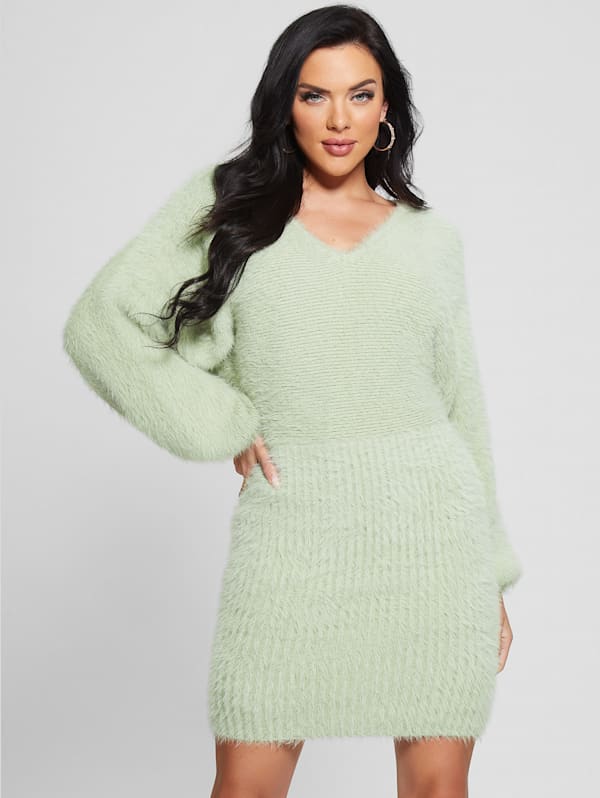 Lime green 2025 jumper dress