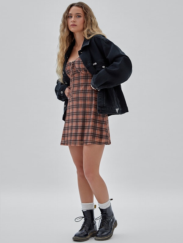 Bershka best sale plaid dress