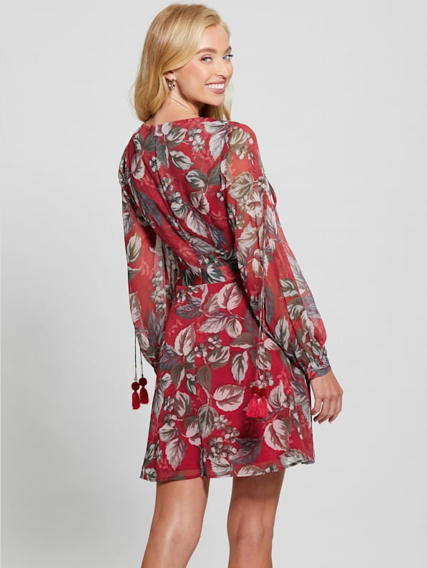 Farrah Floral Chiffon Dress GUESS