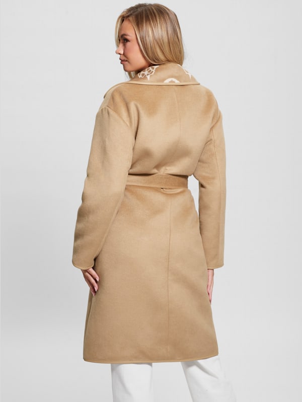 Ludovica Wool-Blend Wrap Coat | GUESS Canada