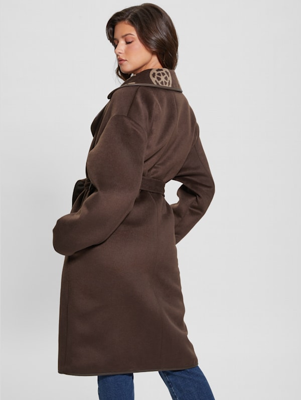 Ludovica Wool-Blend Wrap Coat | GUESS