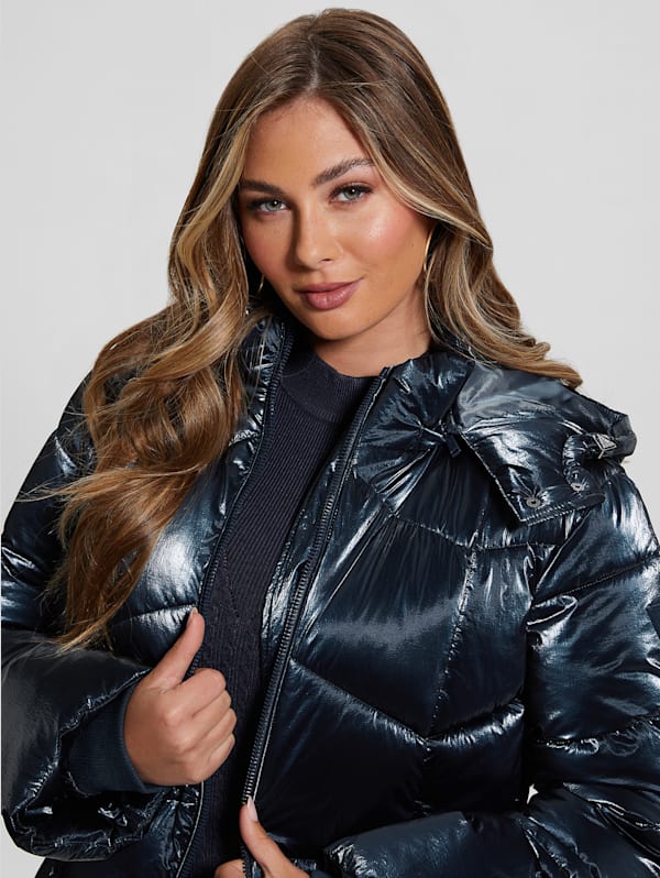 Paloma Nylon Puffer Hooded Jacket GUESS