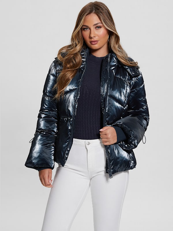 Glossy Nylon Puffer Jacket - Ready to Wear