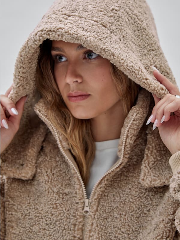Hoodie sherpa cheap jacket
