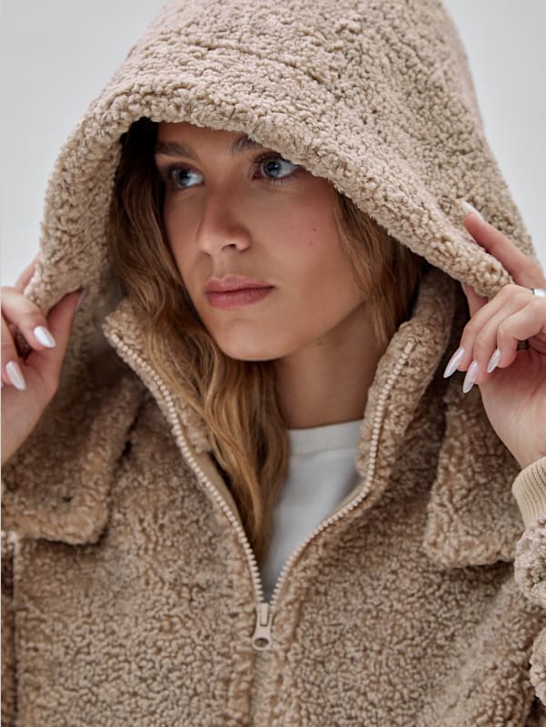 GUESS Originals Hooded Sherpa Jacket | GUESS