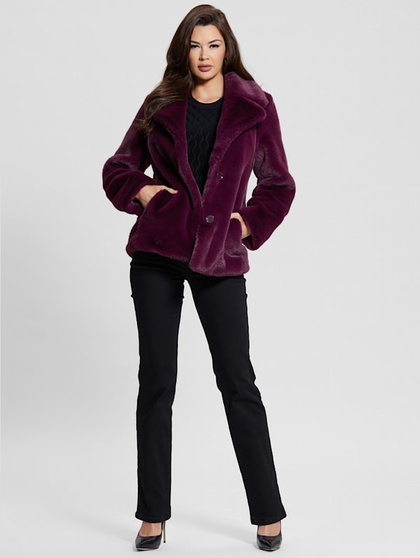 Guess burgundy coat shop