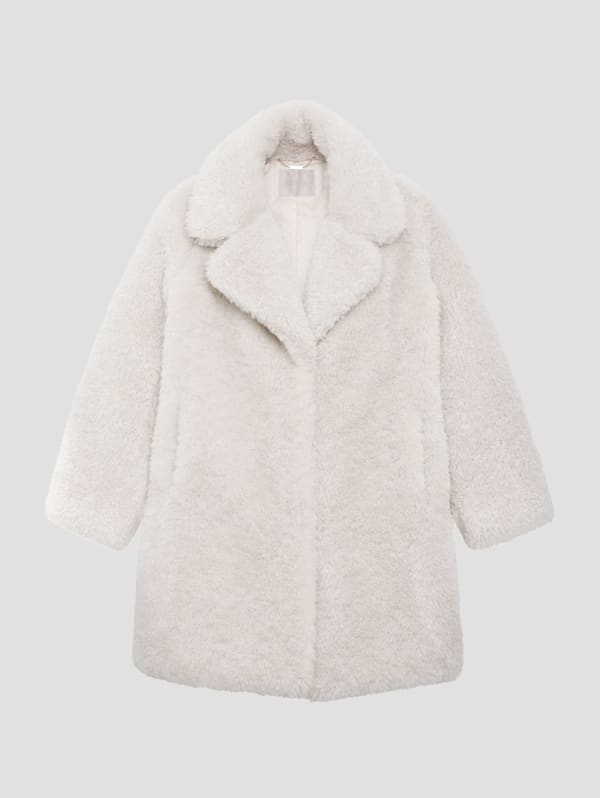 White faux fur coat h&m deals