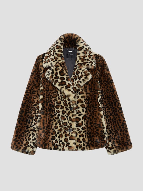 Guess leopard print jacket on sale
