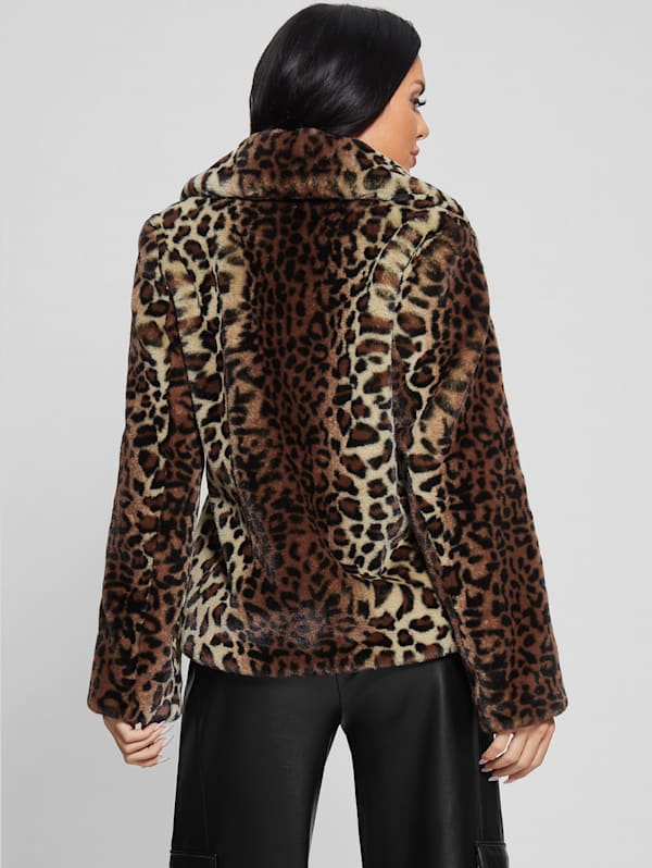 Denise Leopard Coat GUESS