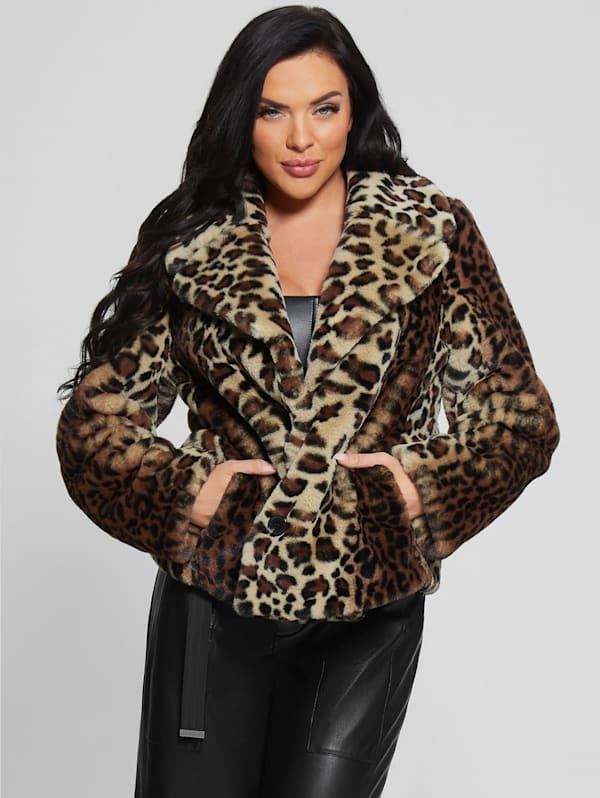 Denise Leopard Coat GUESS