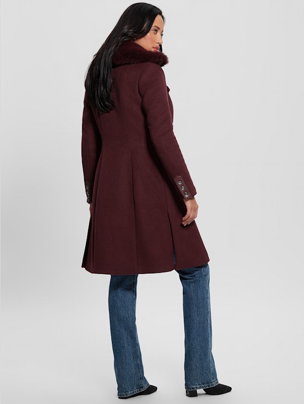 Patrice Wool Blend Belted Coat GUESS