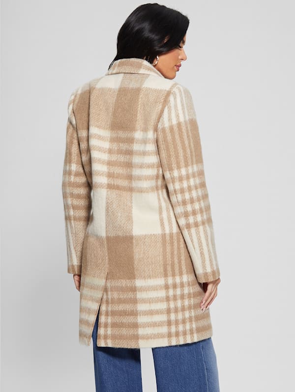 Guess plaid coat on sale