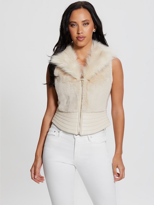 Fluffy vest top discount