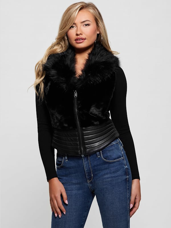 Jodie Faux Fur Vest GUESS
