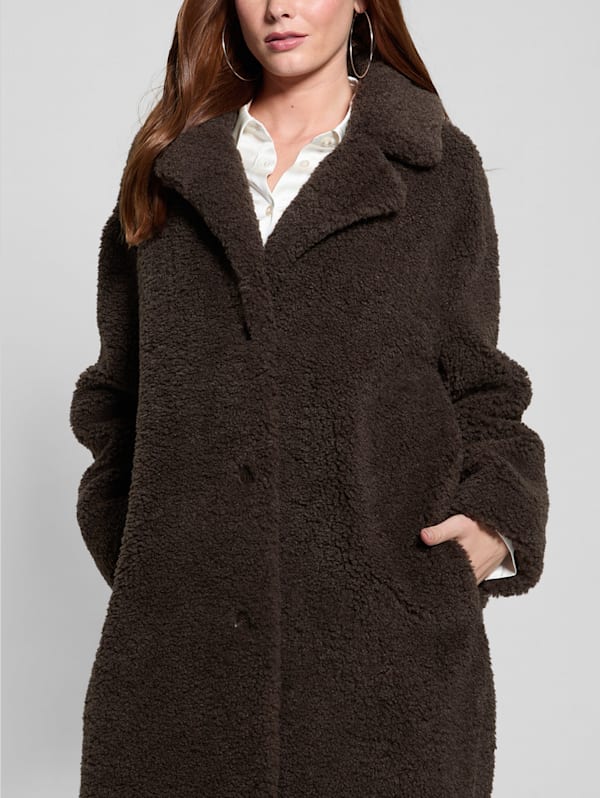 Guess teddy coat sales