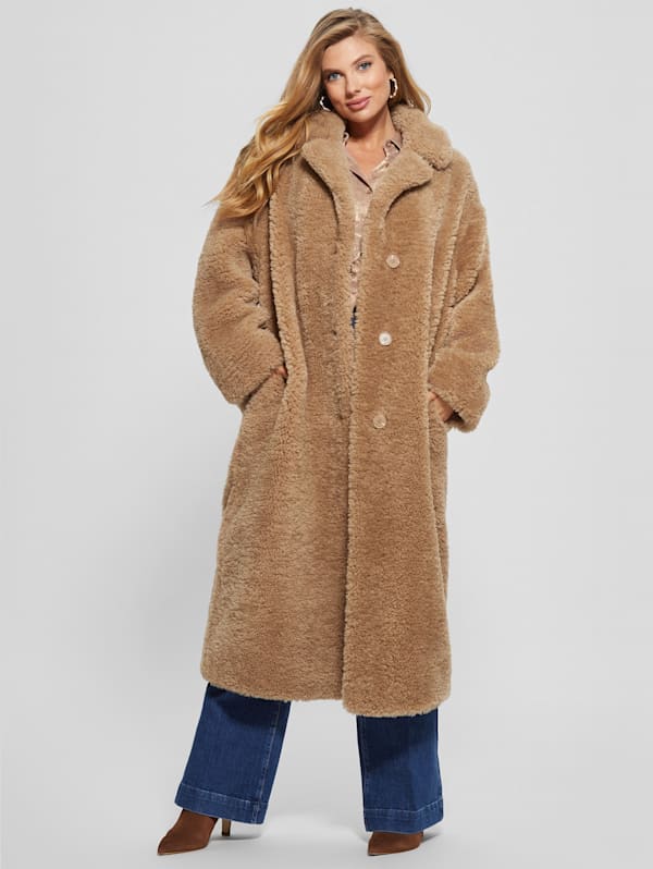 Guess teddy faux fur coat best sale