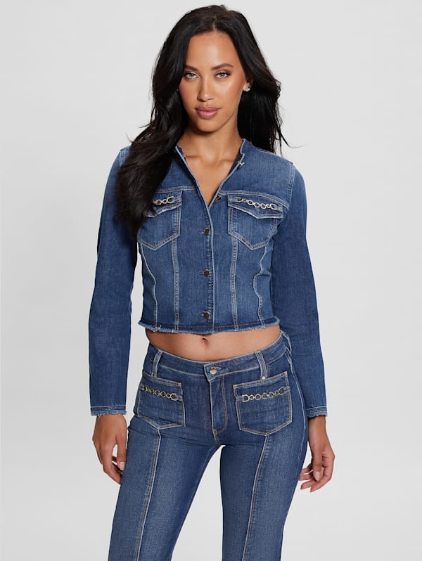 Guess cropped hotsell denim jacket