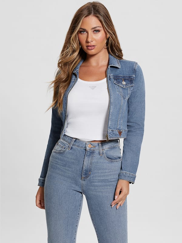 Crop denim shop jacket women