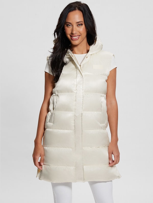 Guess white outlet vest