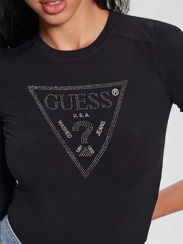 GUESS LS LOGO BODYSUIT at  Women's Clothing store