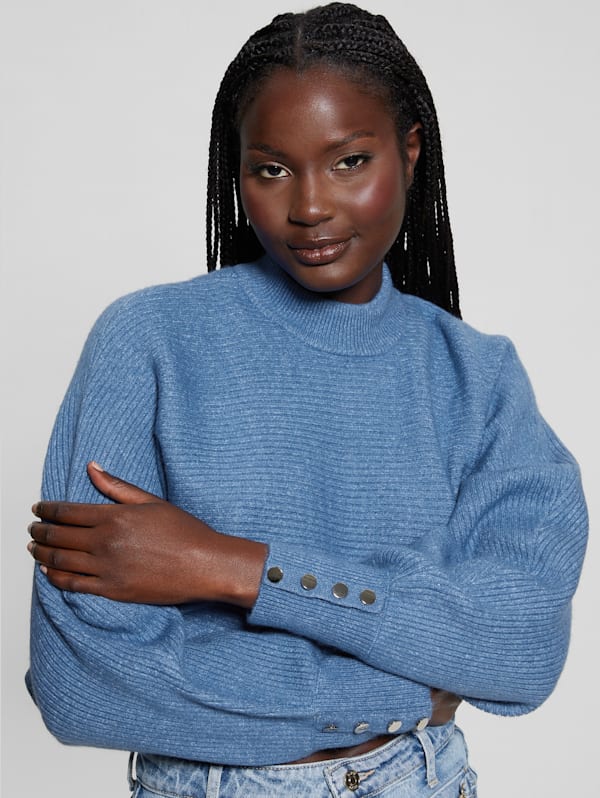 Blue shrug sweater shop
