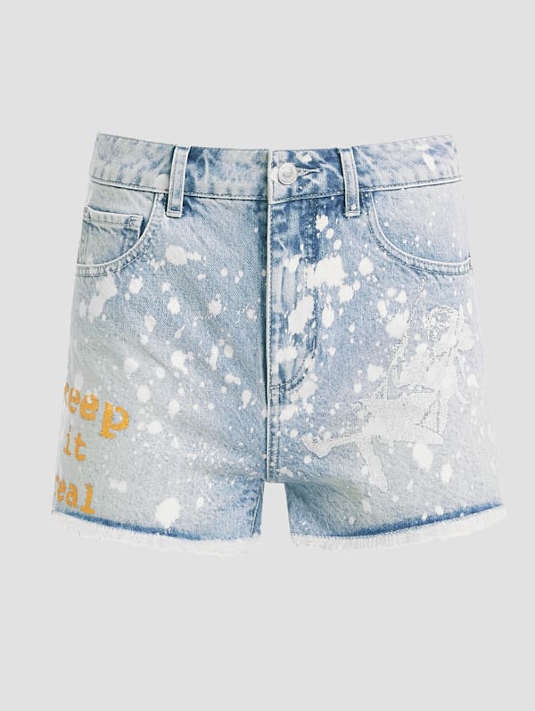 Sequin denim shorts discount