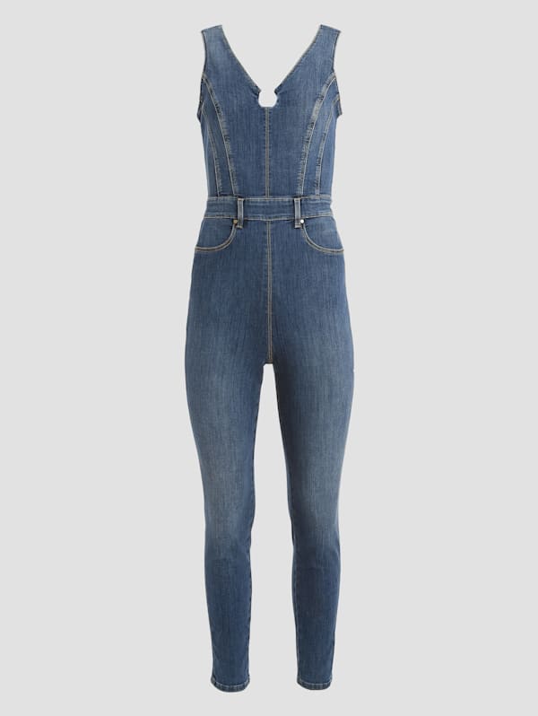 Guess bria denim discount jumpsuit