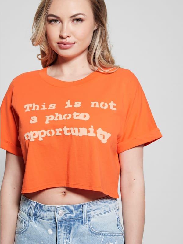Guess cropped t shirt clearance