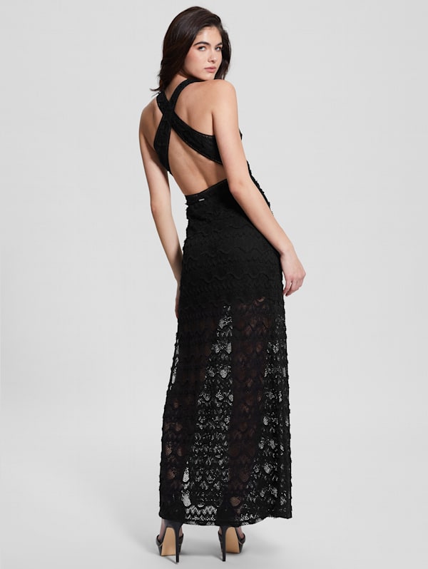 Black lace deals dress guess
