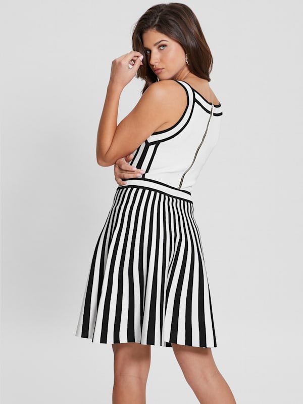 Guess black and white striped dress new arrivals