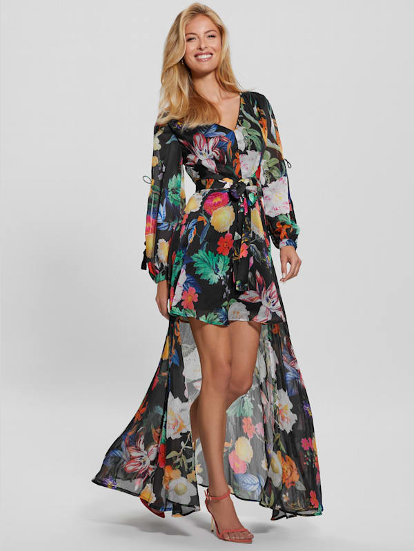 Farrah ruffle dress guess clearance