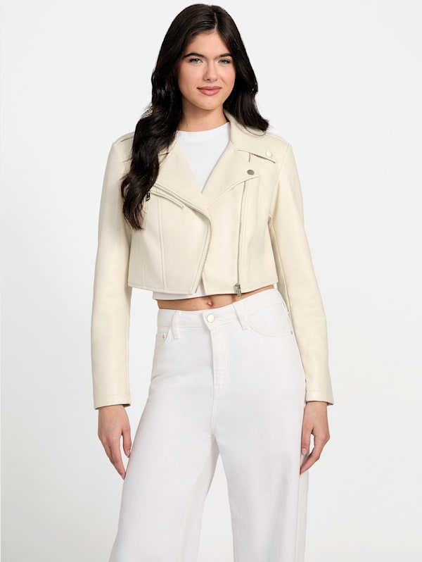 Rochelle Faux Leather Moto Jacket GUESS Canada